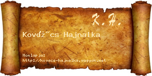 Kovács Hajnalka névjegykártya